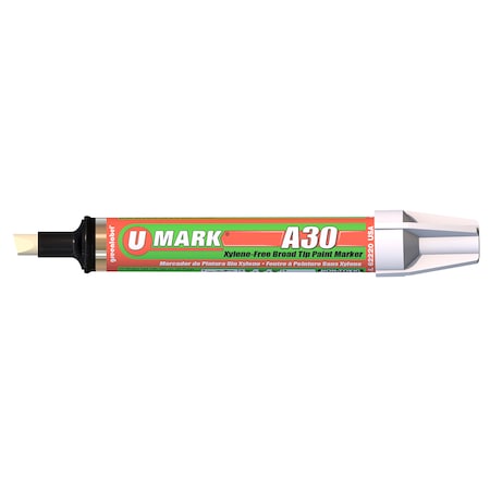 U-Mark A30 Paint MarkerWhite Broad Tip 6/bx 10305